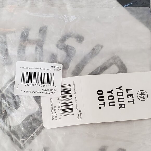 Chicago White Sox '47 Women's City Retro Raglan 3/4 Sleeve T-Shirt Size SM NWT - Picture 5 of 6